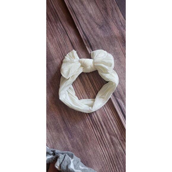 Grey/white striped off shoulder romper with matching bow - Picture 3 of 5